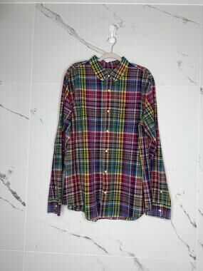 NWT Vince Button-Up Men's Long Sleeve Mix Plaid Color Kilgore Trout XXL Cotton